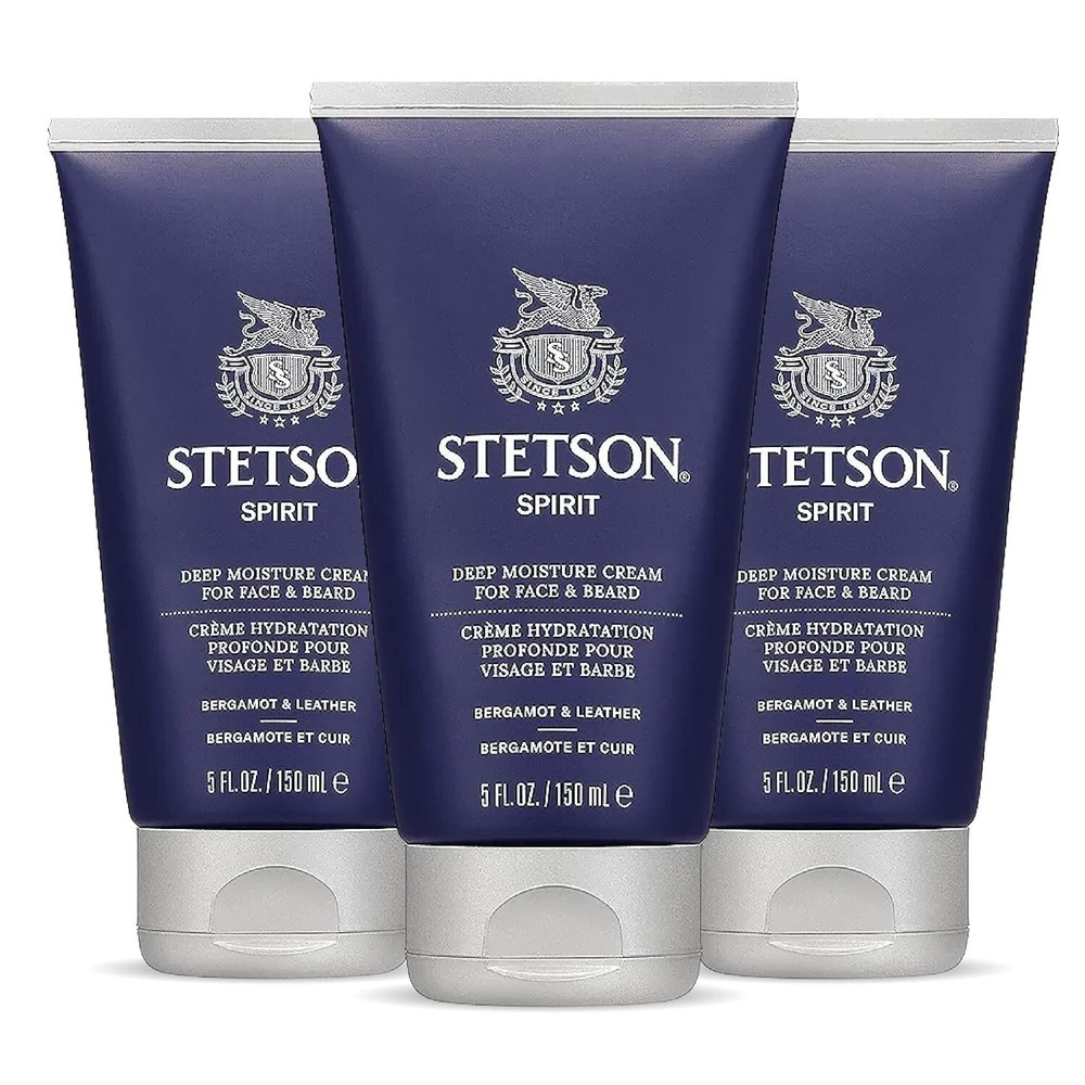Stetson Spirit Deep Moisture Cream for Face & Beard 5 fl oz – 3 Tubes‎ Hydration